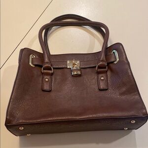 Charming Charlie Brown Tote with Structured Design